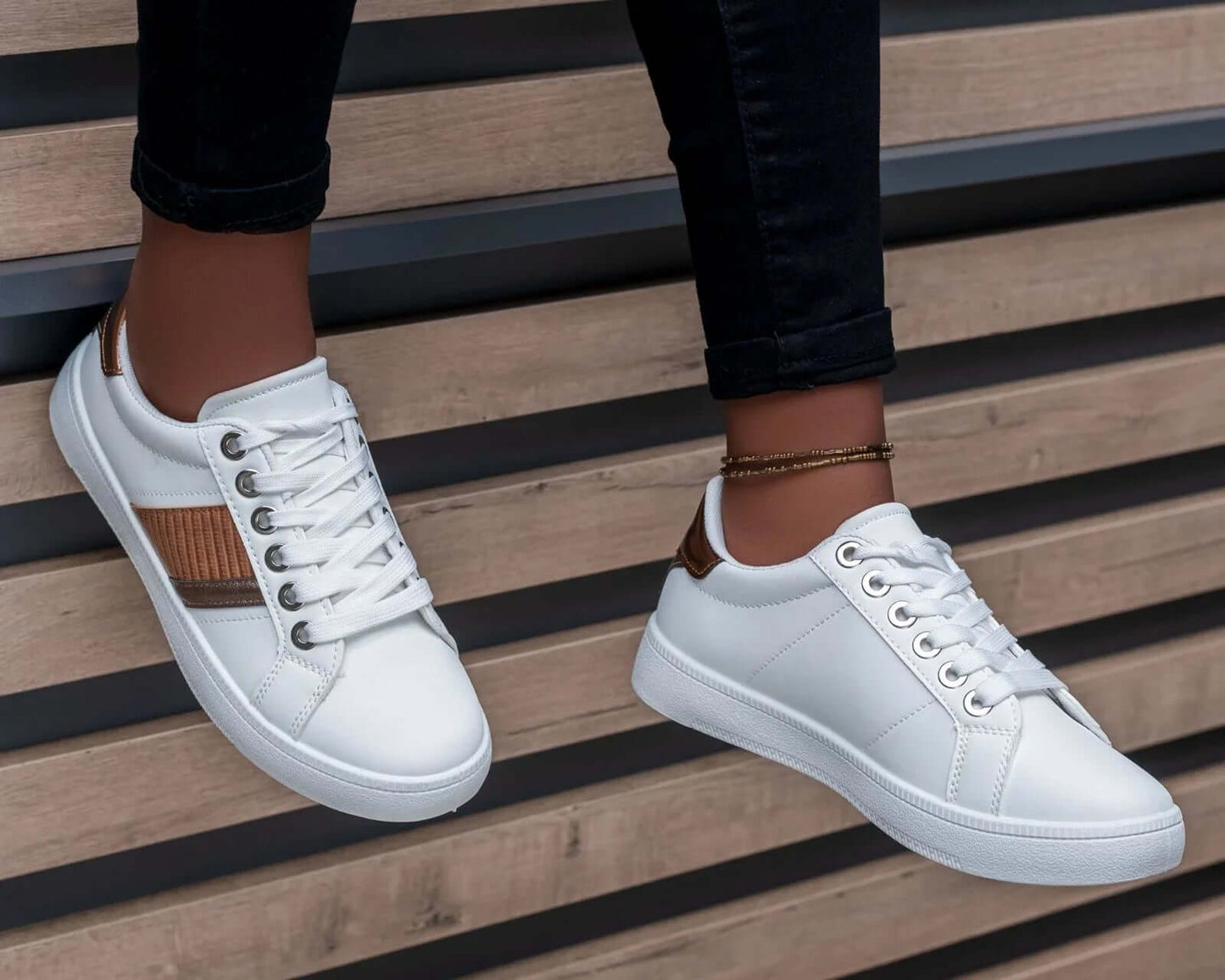 Aster Sneakers (W/Brown) - Minichic collection