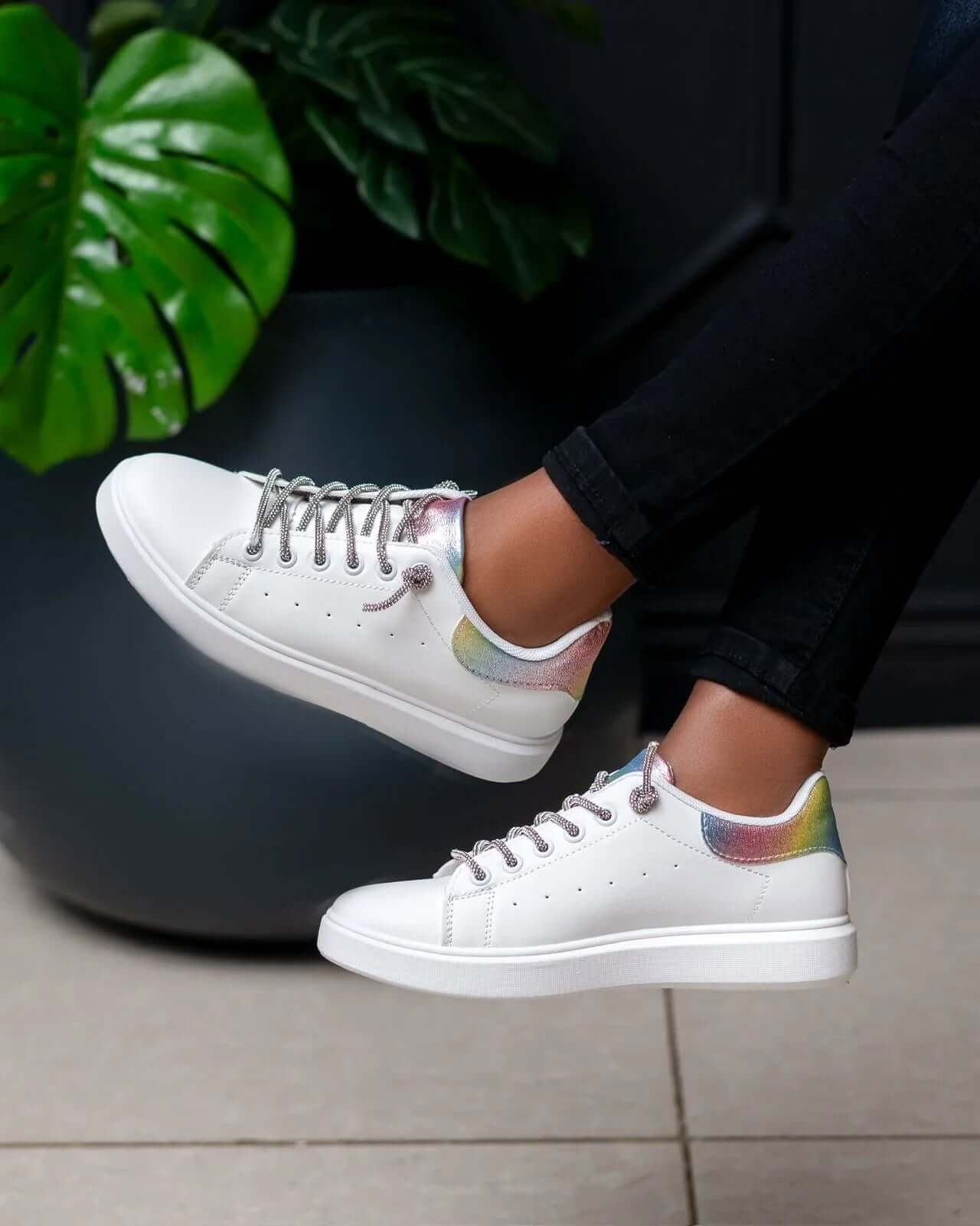 Rainbow Sneakers (White) - Minichic collection