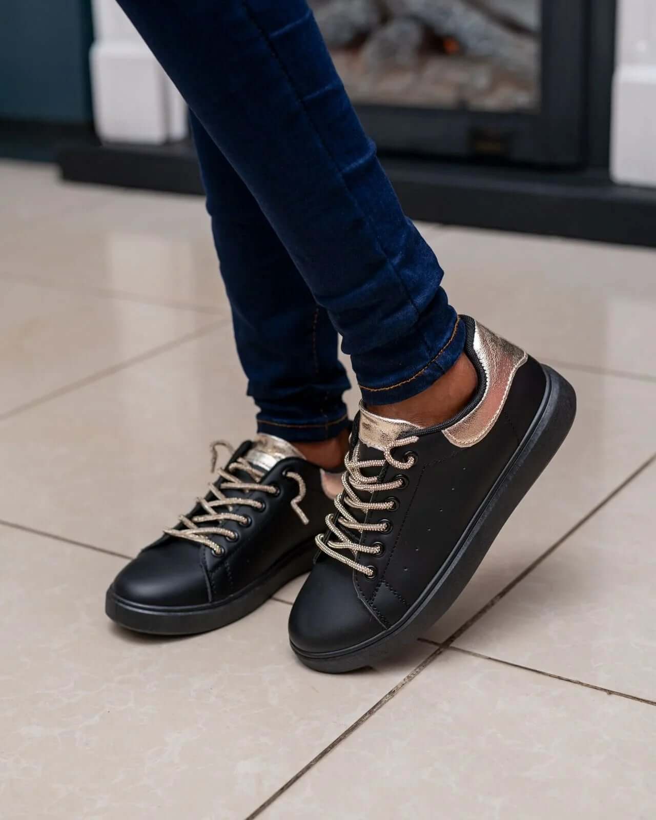 Rainbow Sneakers (Black) - Minichic collection