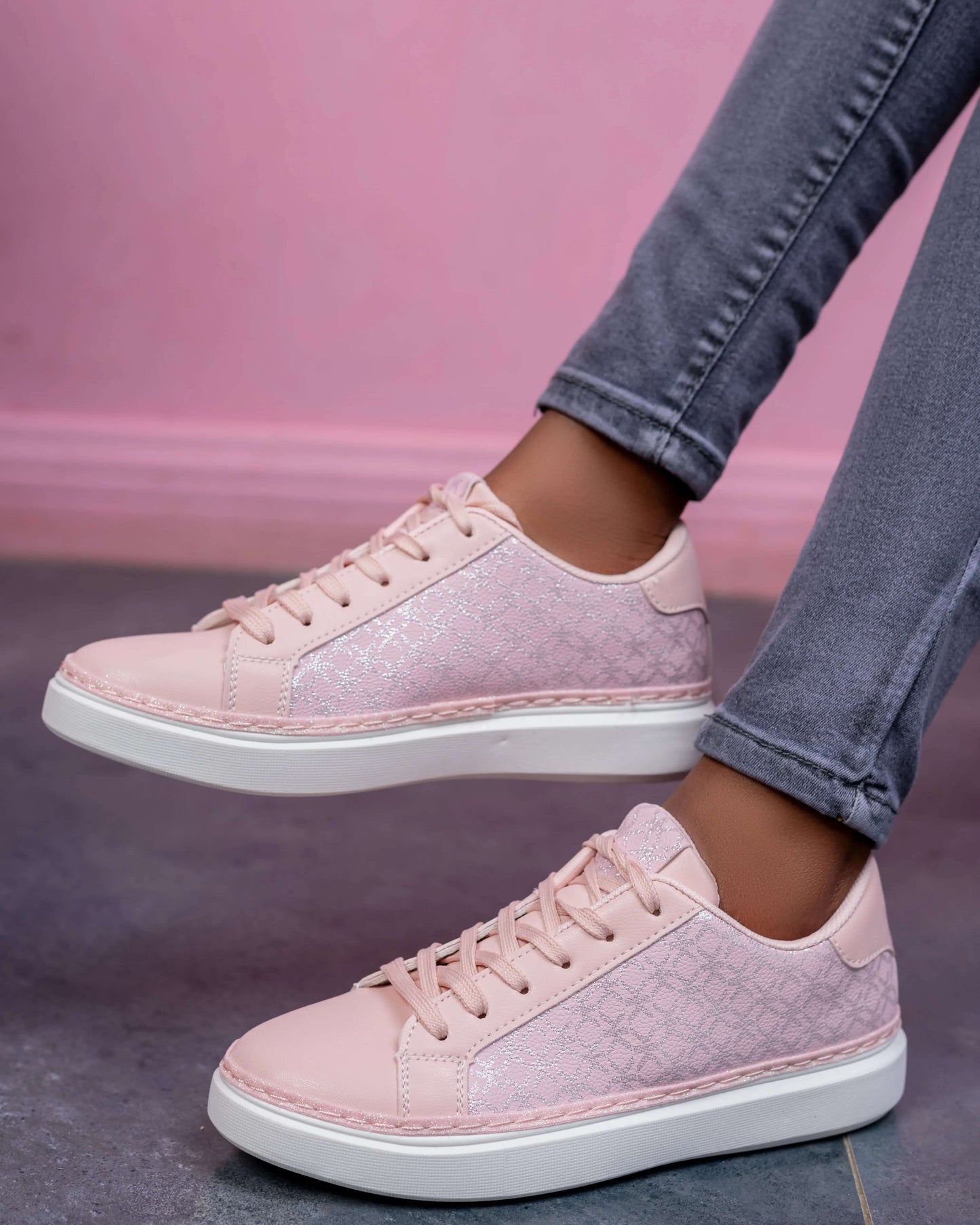 Contrast Sneakers(pink) - Minichic collection