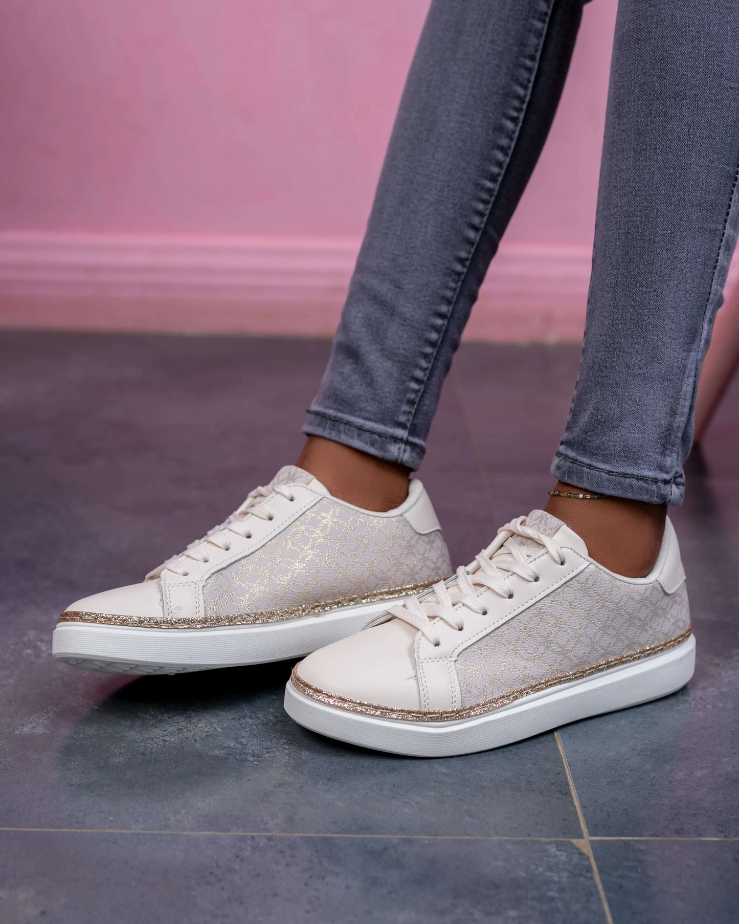 Contrast Sneakers(Beige) - Minichic collection