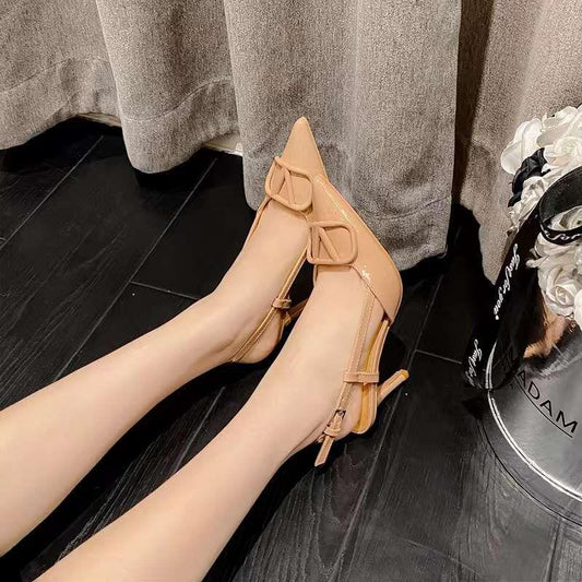 Slingback Heels(nude) - Minichic collection 