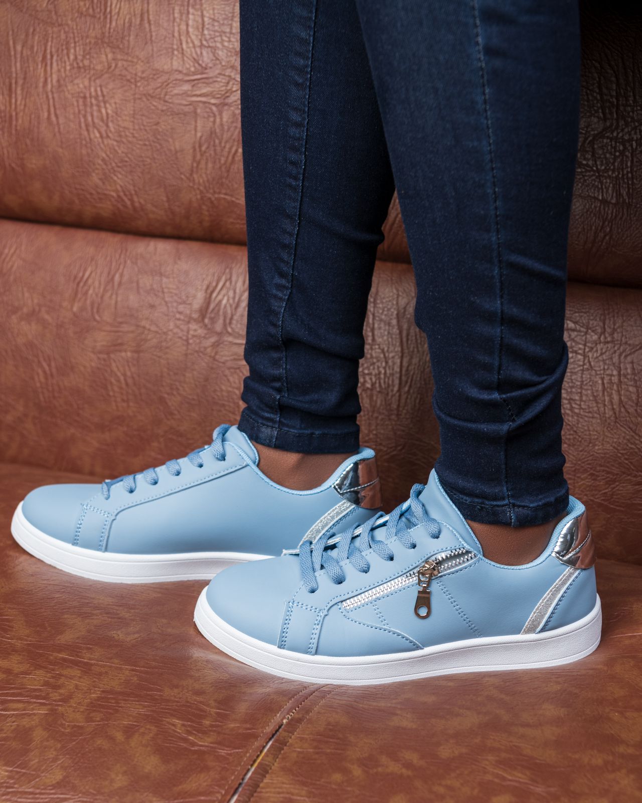 Zip-Cut Sneakers(Blue) - Minichic collection 