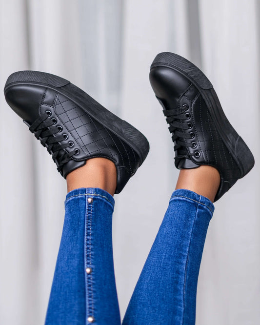 Oliver squared sneakers-Black - Minichic collection 