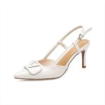 Slingback Heels(White) - Minichic collection